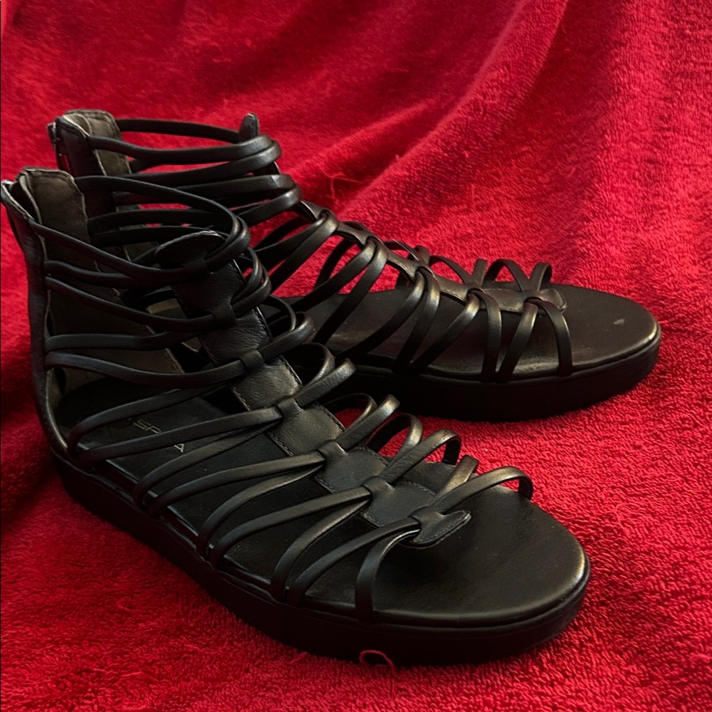 Via Spiga Black Strappy Sandals